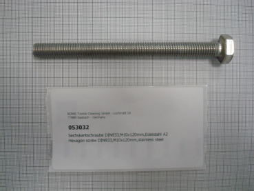 Hexagon screw DIN933,M10x120mm,stainless steel