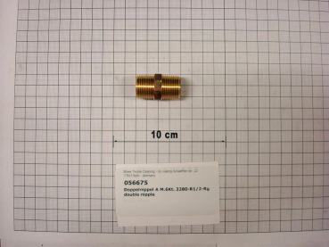Double nipple,3280,with hexagon,DN15,1/2",red brass
