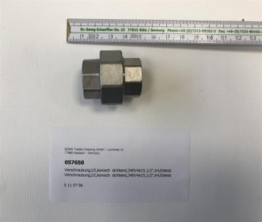 Screw connection,I/I,conical sealing,340V4A15,1/2",A4,stainless steel