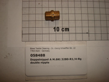 Double nipple,1/4", brass