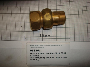 Screw connection,I/O,conical sealing,3341,DN20,3/4",red brass