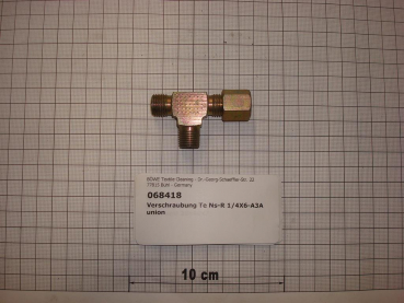 T-screw connection,1/4"x1/4"x6mm,galvanized,DIN2353