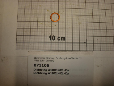 Copper sealing ring,10,5x14x1mm,M10,DIN7603