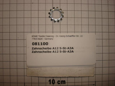 Toothed washer,A12,5mm,galvanized,DIN6797