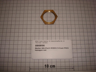 Hexagon nut,M30x1,5mm,brass