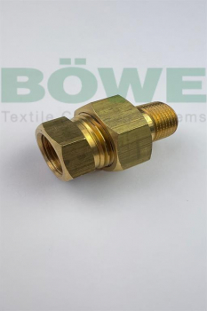 Screw connection,I/O,conical sealing,3341,DN10,3/8",red brass