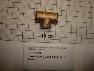 T-piece 1/4" brass