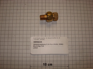Screw connection,I/O,conical sealing,3341,DN08,1/4",red brass