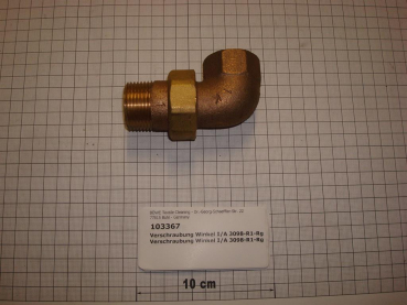 Elbow union,3098,DN25,1",I/O,conical sealing,red brass