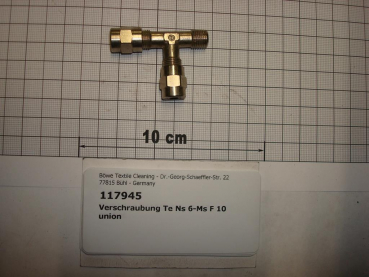 T-screw connection,6x1/4"x6mm,brass