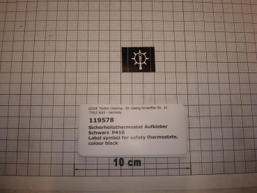 Label symbol for safety thermostate, colour black
