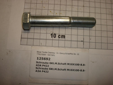 Hexagon screw DIN933,M16x100mm,8.8,galvanized