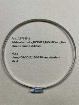 Hose clamp,DIN3017,160-180mm,stainless steel