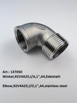 Elbow,92V4A25,I/O,1",A4,stainless steel