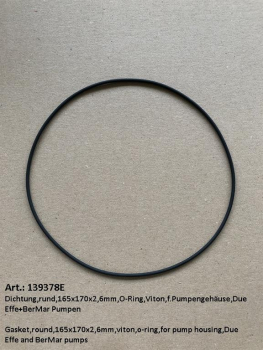 Dichtung,rund,165x170x2,6mm,Viton,O-Ring, f.Pumpengehäuse,Due Effe+BerMar Pumpen