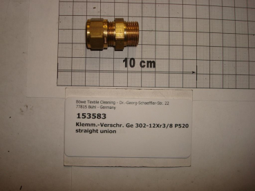 Clamping union, straight, screw in, 12 x 3/8"