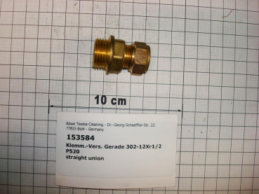 Compression fitting,straight,screw-in,302-12x1/2",male thread