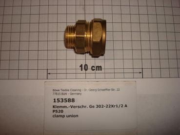 Compression fitting,straight,screw-in,302-22x1/2",male thread