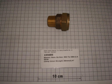 Compression fitting,straight,screw-in,302-28x3/4",male thread,conical
