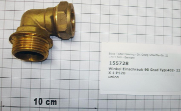 Compression fitting,elbow,screw-in,402-22x1",male thread
