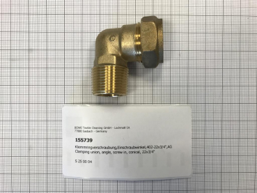 Compression fitting,elbow,screw-in,402-22x3/4",male thread
