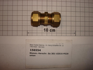 Compression fitting,straight,301-15x15