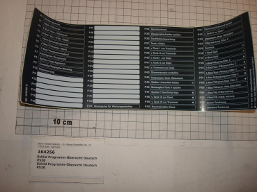 Program sticker,German,5.Gen,SI70,Zollner control