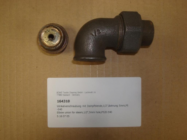 Elbow union for steam,1/2",5mm hole,P520-540
