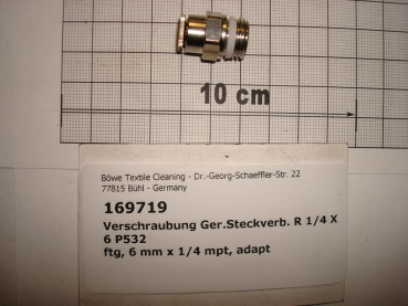 Screw-in connector,straight,1/4"x6mm,brass