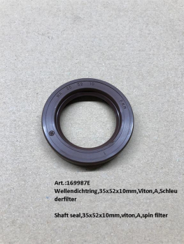 Shaft seal for eco filter / spin filter