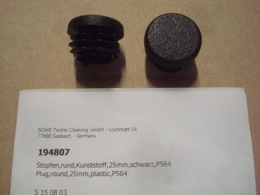 Plug,round,25mm,plastic,P564