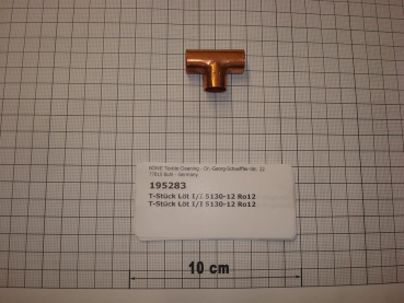 Solder T-piece,I/I,T12mm,copper,DIN2861,Nr.5130