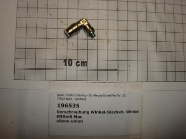 Elbow plug connector,4mmxM5,brass