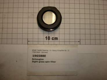 Sight glass for spin filter
