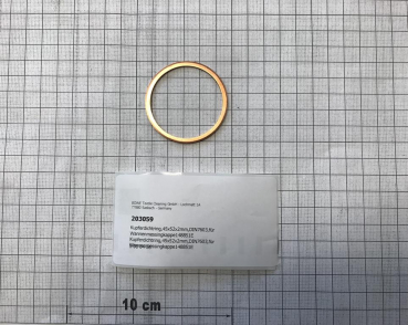 Copper sealing ring,45x52x2mm,DIN7603,for brass cap 148851E