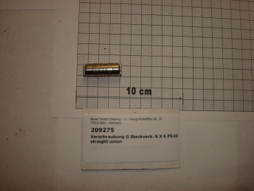Plug connector,straight,6x6mm,brass,all machines