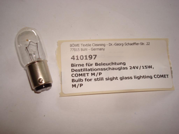 Bulb,for sight glass lighting distillation,24V,15W,COMET P/M