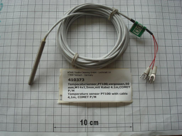 Temperature sensor,PT100,50mm,M14x1,5mm,4000mm cable,COMET P/M