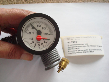 Pressure gauge with thermometer for cooling water, COMET P/M