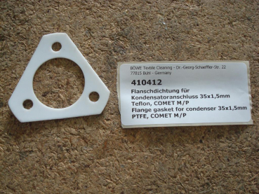 Gasket,teflon,triangular,35x1.5mm,3-hole,for condenser flange,COMET P/M