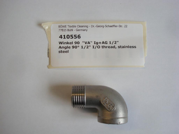 Elbow,92V4A15,I/O,1/2",stainless steel