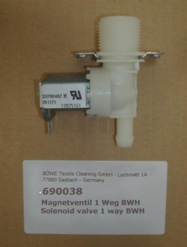 Solenoid valve water,1 way, BÖWE BWH-10-35TP+BWH/BWL-10-35TP2 washing machine