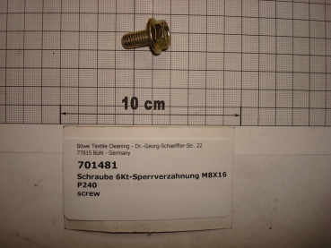 Hexagon screw M8x16, toothed
