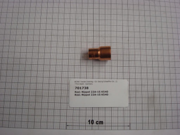 Solder nipple,22a-15mm,reduced,copper,K540