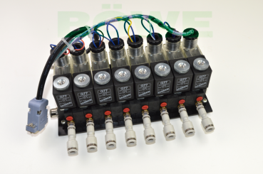 Valve block pneumatic,compressed air-compact module,8 valves,3/2-ways,NC,24VDC