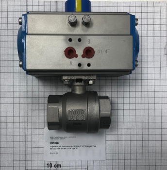 Ball valve with pneumatic drive,1 1/4",stainless steel,type SF