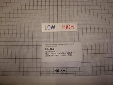 Label "low high" colour white
