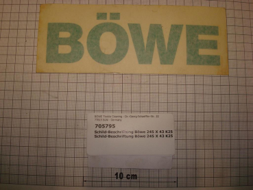 Label "BÖWE",43x245mm,green