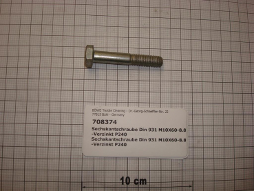Hexagon screw DIN931,M10x60mm,8.8,galvanized