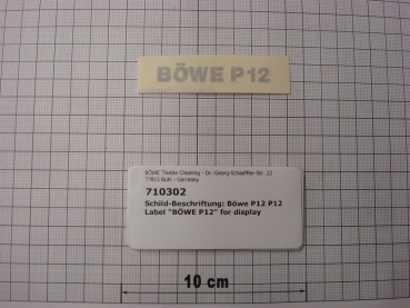 Label "BÖWE P12" for display